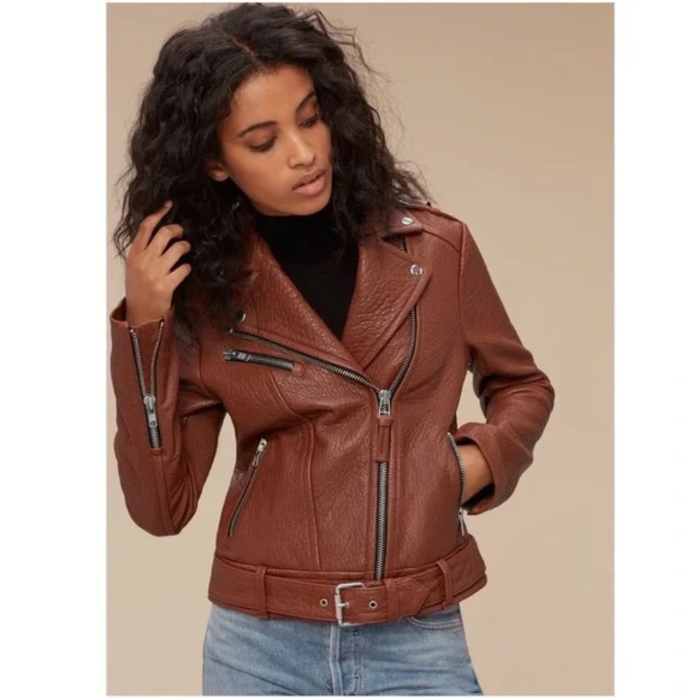 Mackage X Aritzia Rumer Pebbled Leather Jacket XS